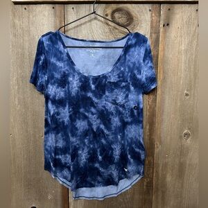 Hollister Must Have Collection Tie Dye Pocket T-Shirt in Blue Size Small